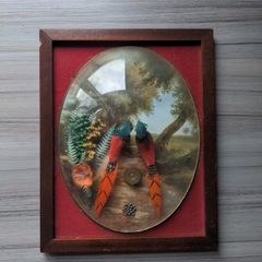 Vintage 3D Frame with Pheasants