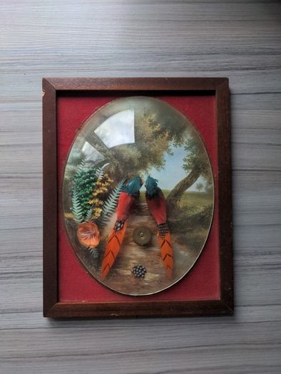 Vintage 3D Frame with Pheasants