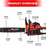 BU-KO 65cc Petrol Chainsaw 3.89HP 20" Bar with 2 Chains and 16" Bar with 2 Chains - Cover bag and Full Safety Gear Image 3