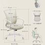 Office Chair with Mesh Back, Height-Adjustable, Swivel, Tilt Function, Breathable, Cappuccino Beige Image 3