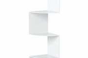 Corner Shelf, Acrylic 5 Tier Corner Floating Shelf Wall Mount for Bedroom Bathroom Living Room, Zig Zag Display Shelf Corner Stand, White (FREE POSTAGE)