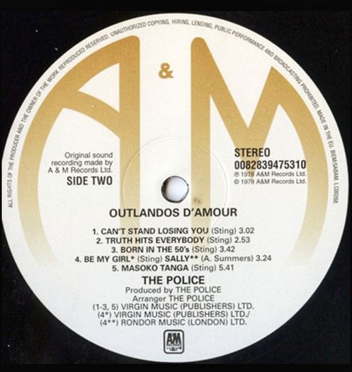 The Police - Outlandos D'Amour Vinyl LP