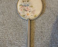 vintage floral vanity hand mirror