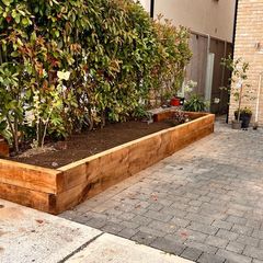 Front Porch Planter Box, Garden Sleepers Edging