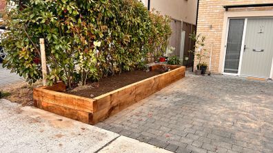Front Porch Planter Box, Garden Sleepers Edging