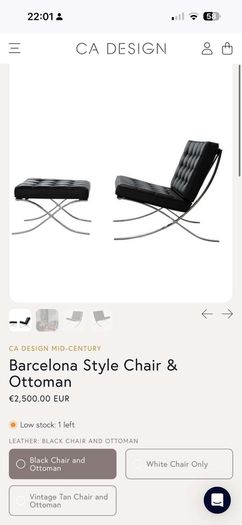 2xbarcelona chair+ footstool
