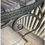 New ex display Coach House washed wood and metal Demi lune console table Image 6