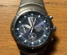 Seiko 7T62-0AG0 Chronograph Titanium 100M Watch Men's - Check description for details