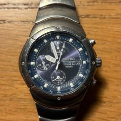 Seiko 7T62-0AG0 Chronograph Titanium 100M Watch Men's - Check description for details