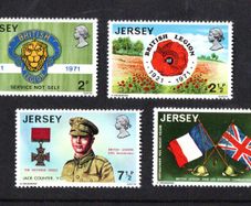 1971 Jersey 50th Anniversary of Royal British Legion Commemorative Stamps Mint Never Hinged (MNH)