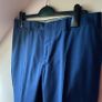 New Louis Copeland Canali Blue Wool Trousers 34R Image 3