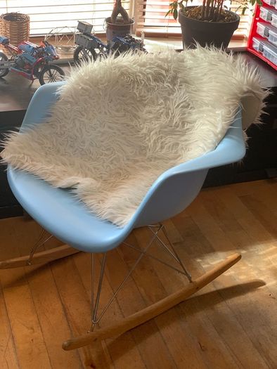 Charles Eames Style Baby Blue Retro Rocking Chair