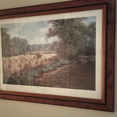Ronald Beaton vintage The Way We Were framed print. Large country landscape wall art