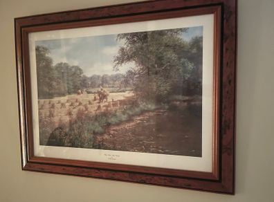 Ronald Beaton vintage The Way We Were framed print. Large country landscape wall art