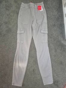 Spanx light grey cargo trousers