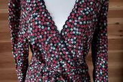 &amp;other stories wrap around dress flowers pattern long sleeve new size 10