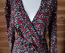 &other stories wrap around dress flowers pattern long sleeve new size 10