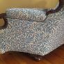 Antique Victorian Mahogany Love Seat - Upholstered in Original William Morris "Willow Bough" Woven Fabric - Arts and Craft Image 6