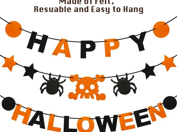 Halloween Party Decorations, 3pcs Happy Halloween Banner Pumpkin Ghost Banner and Halloween Balloons for Halloween Indoor Outdoor