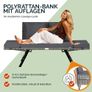 Garden Bench Polyrattan with Reclining Function, Weatherproof Cushion, Adjustable Armrests, 3-Seater Image 5