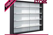 Tempered Glass Cabinet Collecty, Black/white (FREE SHIPPING)
