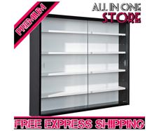Tempered Glass Cabinet Collecty, Black/white (FREE SHIPPING)