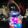 large glass candle lantern with coloured lights Image 2