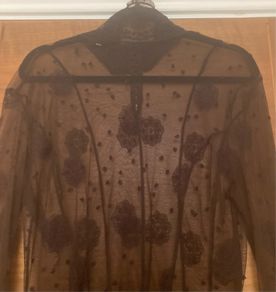 Sheer Brown Lace Top