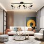 NEW SALE | 4 Way Ceiling Light Fixture Rotatable Retro Spotlight Fitting E14 Base Angle Adjustable with Black Metal Cage Flush Mount for Bedroom Living Room Hallway Image 5