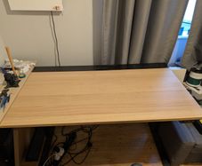 IKEA MITTZO Electric height adjustable standing desk - oak effect top
