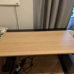 IKEA MITTZO Electric height adjustable standing desk - oak effect top