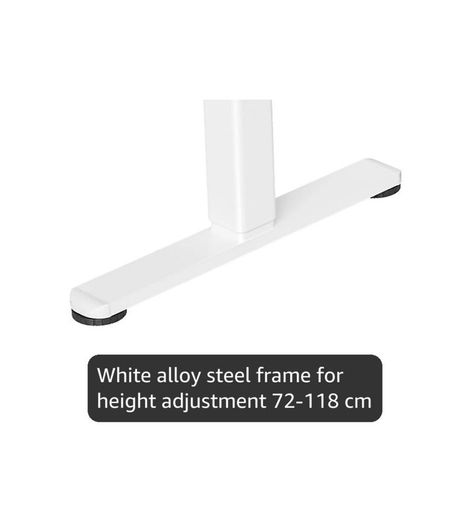 Electric Standing Desk 120 x 60cm, Height Adjustable Sit Stand Desk with 3 Memory Presets, Home Office Desk with Anti-Collision System, Quiet Motor, 2 Hooks, White