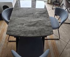 Extending Marble Dining Table & 4 Chairs