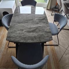 Extending Marble Dining Table & 4 Chairs