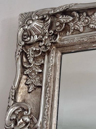 Vintage large champagne/silver mirror