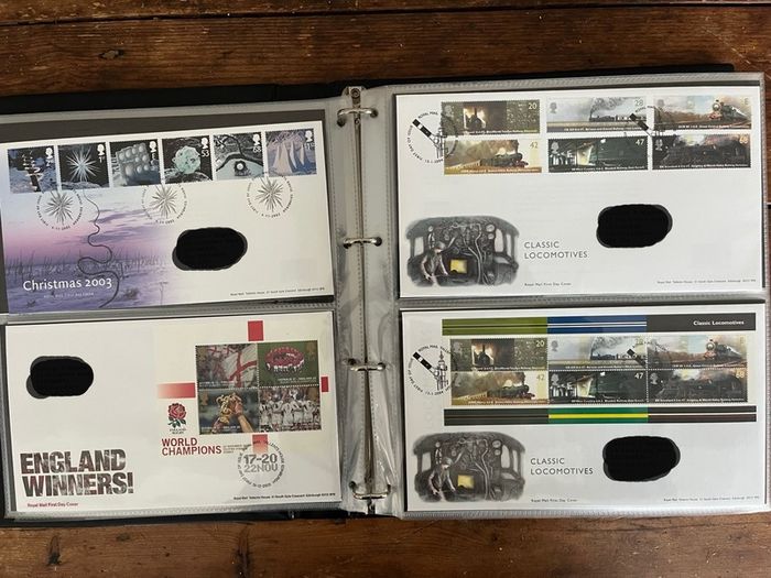 Collection of  87 UK First Day Cover stamps 2003 to 2006 in album