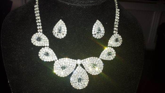 Silver Crystal  Bride's Designer Neck Piece and Earrings