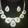 Silver Crystal  Bride's Designer Neck Piece and Earrings Image 3