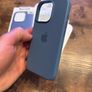 Original Apple iPhone 15 Pro Silicone Case Winter Blue Image 5