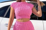 womens pink two piece