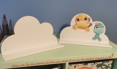 2 Cloud Shaped Wall Shelves