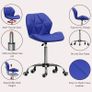 Office Computer Chair, Blue, Gaming Secretary Adjustable Swivel Legs Lift Chrome Pu Faux-Leather Image 6