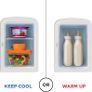 NEW SALE | Portable Mirrored Personal Fridge 4 Litre Mini Refrigerator, Skin Care, Makeup Storage, Beauty, Serums and Face Masks, Small for Desktop Or Travel, Cool & Heat, Cosmetic Application, Black Image 3