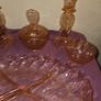 Art Deco Pink Glass Vanity Set Image 3