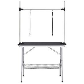 Adjustable Dog Grooming Table with 2 Loops and Basket