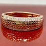 Whiter Diamond & Champagne Diamond Ring in 18K Vermeil Rose Gold Plated Sterling Silver Image 7