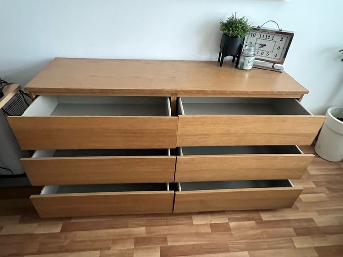 Ikea Malm dresser chest - Oak Finish
