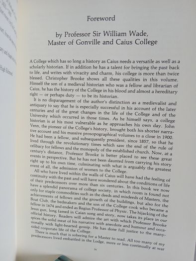 A History of Gonville and Caius College by Christopher Brooke (LP133))