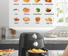 Compact 2L Air Fryer 12 Preset Menus, Adjustable Timer, 80-200 C Temperature Control, 1150W, Dishwasher-Safe Non-Stick Basket, BPA-Free, Space-Saving Design  Ideal for Small Kitchens