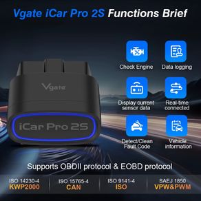 Vgate iCar Pro 2S BLE Bluetooth Wake-on-up with Bluetooth 5.3 Support for electric vehicles